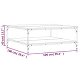 Coffee Table Grey Sonoma 100x100x40 cm Engineered Wood 832846