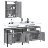 3 Piece Bathroom Furniture Set Grey Sonoma Engineered Wood 3214788