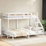 ZNTS Bunk Bed without Mattress 90x200/140x200 cm White Solid Wood 3207190