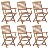 Garden Chair Set of 6 Wooden brown Solid acacia wood Compact 3065521