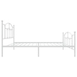 Metal Bed Frame without Mattress with Footboard White 100x190cm 353500
