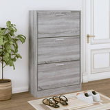 Shoe Cabinet Grey Sonoma 63x24x103 cm Engineered Wood 342556