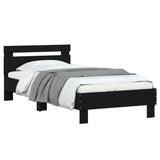Bed Frame without Mattress with Headboard Black 75x190 cm Small Single 838569