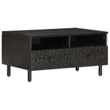 ZNTS Coffee Table Black 80x54x40 cm Solid Wood Mango 356832