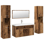 ZNTS 5 Piece Bathroom Furniture Set Old Wood Engineered Wood 3328919