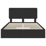 Storage Bed with Headboard Black 150 x 200 cm Engineered Wood 3412673