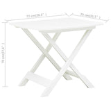 Folding Garden Table White 79x72x70 cm Plastic 48790