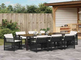 Garden Dining Set 9 pcs Black Poly Rattan 3380772