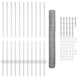 Welded Wire Fence 25 x 1 m Hot-Dip Galvanised Steel 3337000