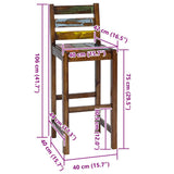 Bar Stools 2 pcs Solid Reclaimed Wood 245800