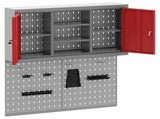 Tool Cabinet Set with Shelf 3 pcs Red Powder-Coated Steel 3321405