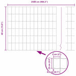 Fence with Posts Green 0.4 x 25 m Steel 3336014