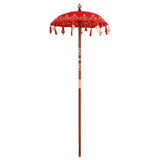 Balinese Parasol Red 125 x 125 x 260 cm Cotton and Wood 42006466