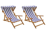 Deck Chair 2 pcs 3 Position Solid Eucalyptus Wood 3407817