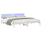Bed Frame with Headboard White 180 x 200 cm Solid Pine Wood 872810
