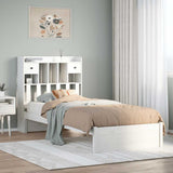 Bookcase Bed without Mattress White 75x190cm Solid Wood Pine 3322404