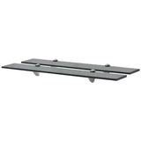Floating Shelf Set of 2 Black Tempered safety glass, Zinc alloy 3051530