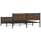 Metal Bed Frame without Mattress Brown Oak 200x200 cm 3301376