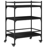 Kitchen Trolley Black 65x40x86.5 cm Engineered Wood 842396