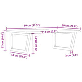 Basin Shelf Wall Mounted Steel and Solid Wood Oak 3302647