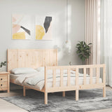 Bed Frame without Mattress Double Solid Wood Pine 3192596