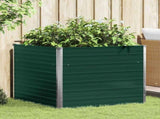 Raised Garden Bed 100x100x77 cm Galvanised Steel Green 47021