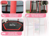 Kids Trampoline Mini Bouncer with Enclosure Safety Net For Ages 3-10 Years - Red T3398P348060