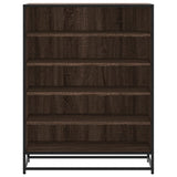 Shoe Cabinet Brown Oak 75x38x97.5 cm Engineered Wood and Metal 3300874