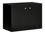 Storage Cabinet w/ Two Shelves Wooden Sideboard Freestanding Kitchen Cupboard Bookcase - Black T3398P340986