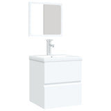 Bathroom Sink Cabinet with Basin and Mirror White 3114171