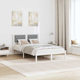 Bed Frame Light Grey 135 x 190 cm Solid Pine Wood 878203