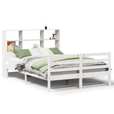 Bookcase Bed without Mattress White 120x200 cm Solid Wood Pine 3321898