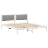 Bed Frame Light Grey 200 x 200 cm Solid Pine Wood 3394232