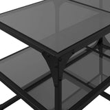 Coffee Table with Black Glass Top 78.5x40x45 cm Steel 846011