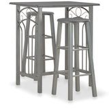 3 Piece Bar Set Wood and Steel Anthracite 284397