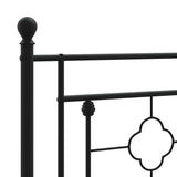 Metal Bed Frame without Mattress with Headboard Black 150x200cm 374341