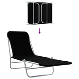 Sunlounger Set of 2 Black 44300