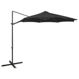 Cantilever Garden Parasol with Pole and LED Lights Black 300 cm 312340