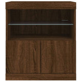 Sideboard with LED Lights Brown Oak 60x37x67 cm 836657