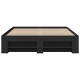 ZNTS Bed Frame without Mattress Black 120x200 cm Engineered Wood 3295479