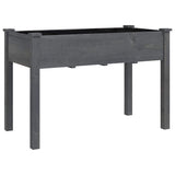 Planter with Liner Grey 118x59x76 cm Solid Wood Fir 364235
