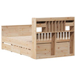 ZNTS Bookcase Bed without Mattress 120x190 cm Small Double Solid Wood Pine 3308939