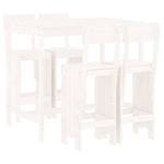 5 Piece Garden Bar Set White Solid Wood Pine 3157806