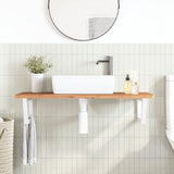 Basin Shelf Wall Mounted Steel and Solid Wood Beech 3302442