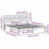 Bed Frame with Upholstered Headboard Brown 180 x 200 cm 3394385