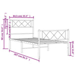 ZNTS Metal Bed Frame without Mattress with Footboard Black 80x200cm 372286