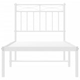 Metal Bed Frame without Mattress with Headboard White 80x200cm 373731