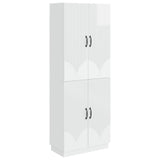 Cabinet Set 2 pcs High Gloss White Engineered Wood 3416785