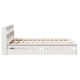 Bookcase Bed without Mattress White 140x200 cm Solid Wood Pine 3309810