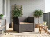 1-Seater Armchair with Cushion Rattan Look PP Light Grey 8011866
